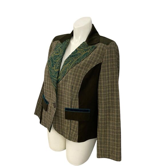 CJ Banks Blazer Womens 1X Jacket Patchwork Festival Career Professional Office - Picture 10 of 16